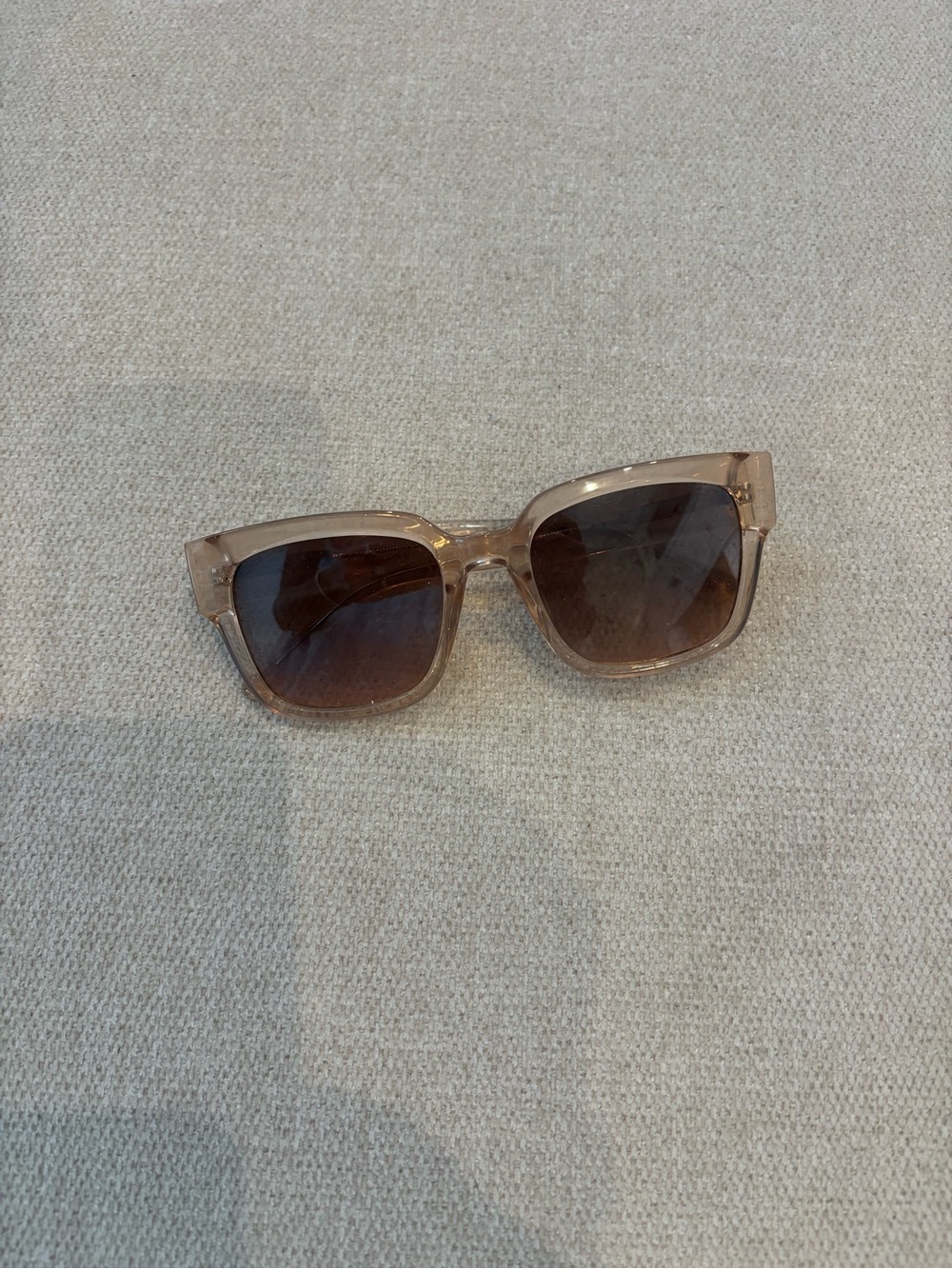 Nine West Translucent Beige Frame Sunglasses with Brown Lenses